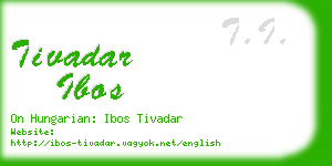 tivadar ibos business card